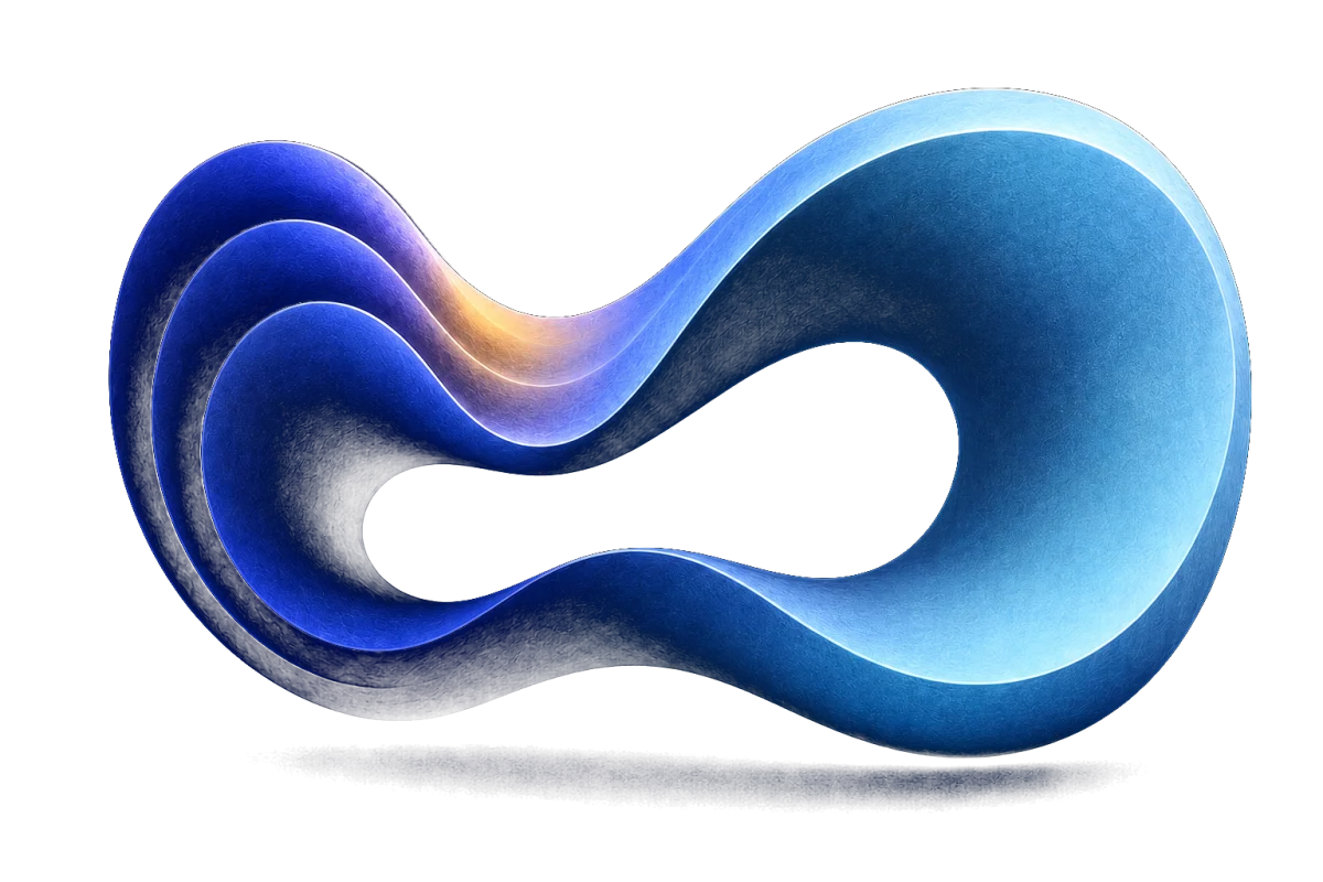 Vagaloom settling ribbon moving from gathered folds into an open curve